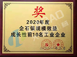 2020年度企石鎮規模效益成長性前10名工業企業